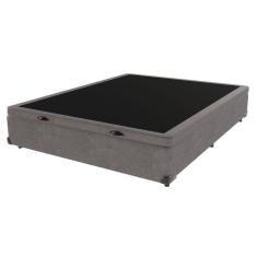 Base Box Baú Casal Cinza De Madeira 138cm Kazamix