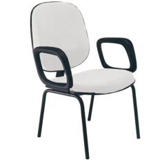 Cadeira Com Braços Diretor Para Escritório Linha Uno Branco