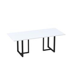 Mesa de Reunião Retangular 200x90cm Mr2000p25tub Branco/Preto