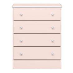 Cômoda Infantil com 4 Gavetas Doce Sonho Rosa - Qmovi, Rosa, 20 kg