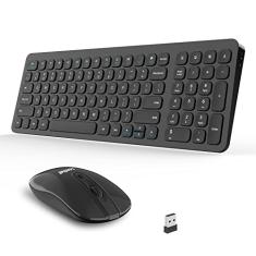 LeadsaiL teclado sem fio e mouse combo, mouse sem fio USB e conjunto de teclado de computador, compacto e silencioso para Windows Laptop, desktop, PC