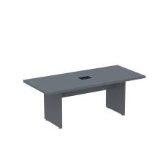 Mesa De Reunião Retangular Com Power Box 200x90cm Mr2000pe40 Grafito