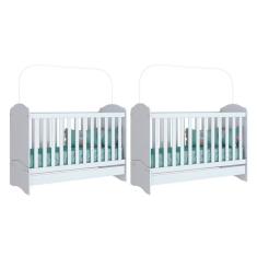 Berço Infantil Bala De Menta 3 Em 1 (2 Un) Branco - Henn