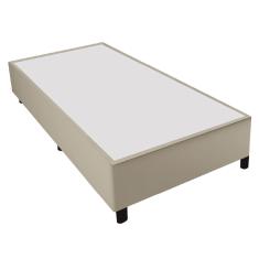 Base Cama Box 96x203x38cm Bege Suede Veludo Prince