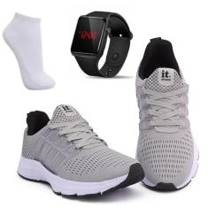 Kit Tênis Academia Feminino + Relógio Digital LED + Meia