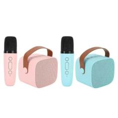 Caixa de Som Bluetooth Karaoke Infantil com Microfone (Azul)
