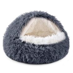 NOYAL Cama de cachorro redonda com capuz para gatos e gatos de pelúcia para cães pequenos e médios