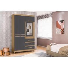 Guarda Roupa Fusion Solteiro COM ESPELHO Móveis Albatroz - Moveis Alba
