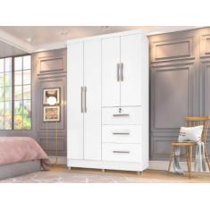 Roupeiro / Guarda Roupas / Armário TOK 1.20m 4 Portas Puxadores Cromad