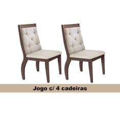 Cadeira Sala de Jantar Ágata CF Kit 4 Un Café/Suede Chocolate - Rufato