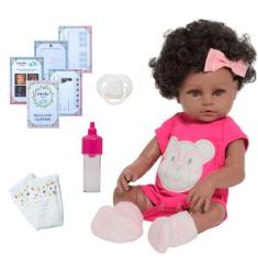 Boneca Reborn Linda Corpo Articulado Com Vários Acessórios - Cegonha R