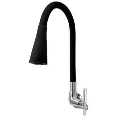 Torneira Gourmet Cozinha Flexível Cone 2 Jatos Preto Parede - TFC, Vol