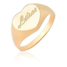 Anel De Formatura Letras Personalizado Coração Ouro 18k A511 - MAEHLER