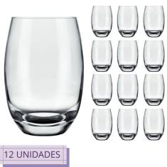 Conjunto 12 Copos Vidro 440ml Amber Redondo Transparente - PRATICASA
