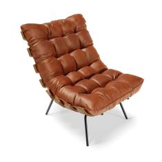 Poltrona Costela Corano Base de Metal D´rossi Nozes