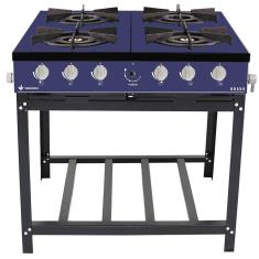 Fogão Profissional 4 Bocas Venâncio Linha Bravo Azul Br4baz