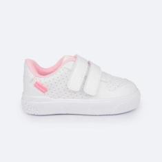 Tênis Infantil Pampili Yumi Branco Forro Rosa Comfy 721.001-Feminino