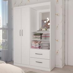 Guarda-Roupa Infantil Gabe 2 Portas 2 Gavetas com Espelho Branco - Panorama Móveis