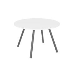 Mesa Redonda Infantil 60cm Pé Palito Betina Preto fosco / Branco