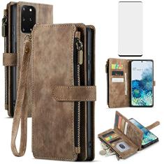 Asuwish Capa de telefone para Samsung Galaxy S20 Plus Glaxay S20+ 5G capa carteira e protetor de tela de vidro temperado flip porta-cartões acessórios para celular Gaxaly S20+5G S20plus 20S + S 20 20+