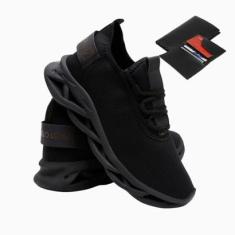 Tênis Masculino Esporte Cadarço Academia Corrida Treino e Dia a Dia + Carteira-Masculino