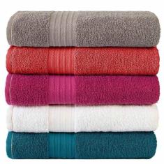 Jogo De Toalhas Grossa Gigante - 5 Banhão E 5 Rosto - Nobre - Variadas