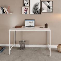 Escrivaninha Estilo Industrial 120cm Active Yescasa Branco Chess / Est.Branca
