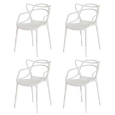 Kit 4 Cadeiras Allegra Branca Sala Cozinha Jantar