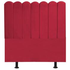 Cabeceira Nuvem Cama Box Casal 140 cm Alanis Suede Vermelho