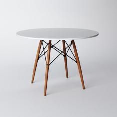 Mesa de Jantar Eames Wood Tampo Madeira Branco 110 Cm