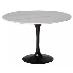 Mesa de Jantar Tulipa Saarinen Redonda 110 cm Mármore Branco Extra