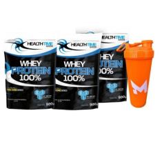 3x Whey Protein 100% Refil 900g (2,7 Kg) + coqueteleira - HEALTH TIME,