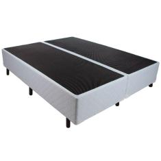 Cama Box Base Universal King Tecido White (193x203x24) - Luckspuma