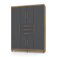 Guarda Roupa Solteiro 6 Portas E 3 Gavetas Imperial Nature/alasca - Pallazio