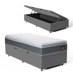 Cama Box Baú com Colchão de Espuma D45 Pillow Top Fort Comfort Solteir
