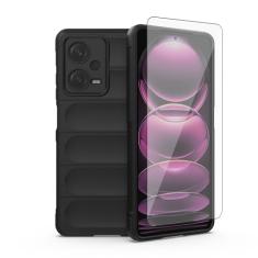 Asuwish Capa de celular para Xiaomi Poco X5 Pro/Redmi Note 12 Pro 5G com protetor de tela de vidro temperado e TPU fina, à prova de choque, capa protetora de silicone acessórios X5Pro 12Pro Speed