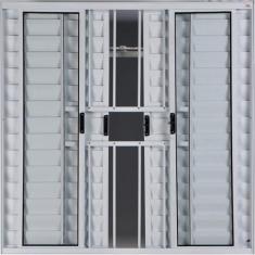 Janela Veneziana de Alumínio 6 Folhas 1,20 X 1,80 Com Grade Cor Branco