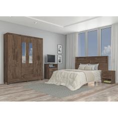 Guarda Roupa Real 6P2G C/Espelho Mocaccino Rústico - Atualle Móveis