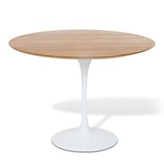 Mesa Jantar Saarinen Madeira Freijo Redonda 107cm Branco