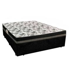 Cama Box Casal Suede Bipartido + Colchão Ortobom ISO Dupla Face 60x138x188