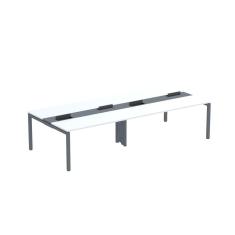Mesa de Plataforma Dupla para 4 Pessoas Corporativa 160x140/4p Pdc16/14/4p Branco/Grafito