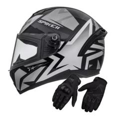Capacete Moto Peels Spike Il Preto Grafite Mais Luva X11 Blackout - Pe