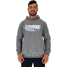 Blusa Moletom Tradicional Com Touca MXD Conceito Muscles Please Wait, 