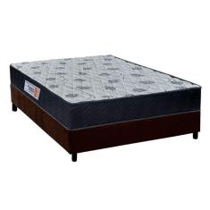 Cama Box Casal: Colchão Ortopédico Orthoflex Foggia Sogni Unic Face + Base Crc Suede Brown(138X188)