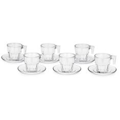 Conjunto de 6 Xicaras Café Chá com Pires Jogo 70Ml Cristal