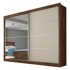 Guarda-Roupa Verona Plus MDF 2 Portas 4 Gavetas Mademarcs, Brauna/Offw