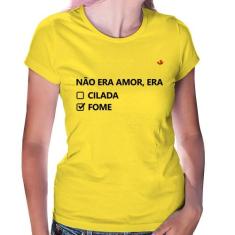 Baby Look Não era amor, era fome - Foca na Moda, Amarelo, M