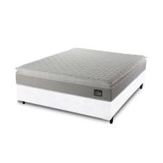 Cama Box + Colchão de Casal Strong D45 One Face 138x188x59cm Branco - Suporta até 150kg por pessoa