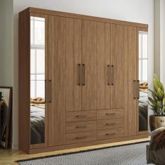 Guarda Roupa 8 Portas e 6 Gavetas com Espelho Havana Master Santos Andirá