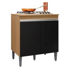 Balcão para Cooktop Andréia Amendoa Preto - AJL - AJL Móveis